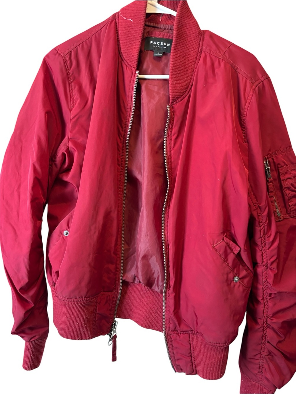 ⭐️PacSun Red Zip-Up Bomber Jacket